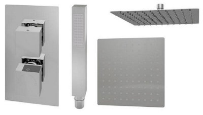 Aquarius Modern Square Shower Bundle Chrome AQBND017