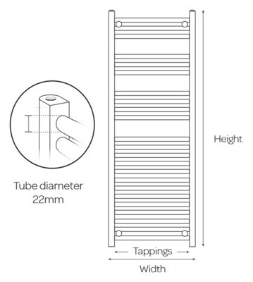 Aquarius Noir 1000 x 600MM High Output Ladder Towel Rail Matt Black AQNR6X10MB