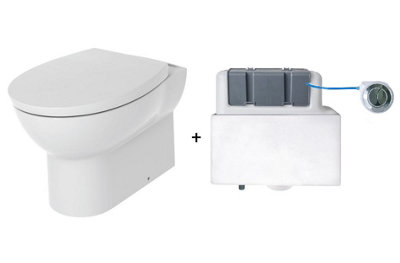 Aquarius QualEco Back To Wall Rimless Toilet with Soft Close Seat and Concealed Cistern - Chrome