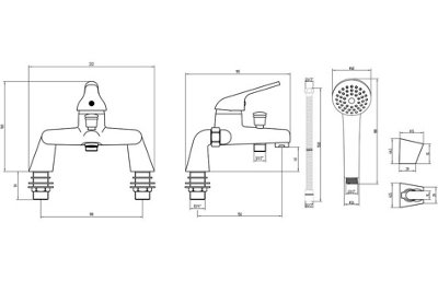 Aquarius QualEco Bath Shower Mixer Tap Inc Kit Chrome AQQE2216