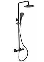 Aquarius RainLux Cool Touch Exposed Adjustable Height Round Shower Black AQRL17K