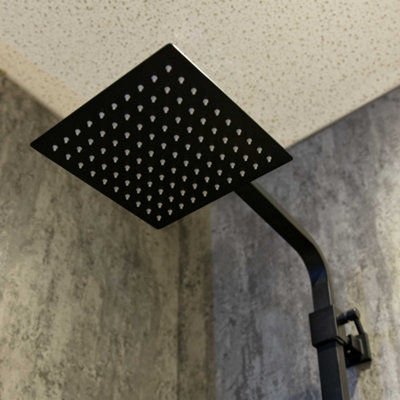 Aquarius RainLux Cool Touch Exposed Adjustable Height Square Shower Black AQRL18K - 3