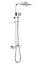 Aquarius RainLux Cool Touch Exposed Adjustable Height Square Shower Chrome