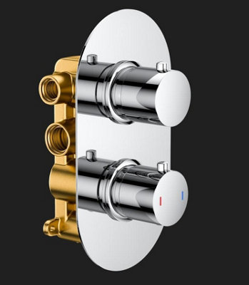 Aquarius RainLux Round Chrome 2 Outlet Shower Bundle