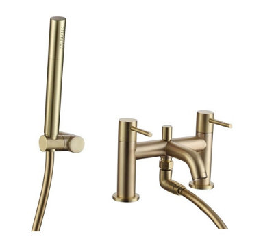 Aquarius RF-Series Bath Shower Mixer Tap inc Kit Brushed Brass - 3