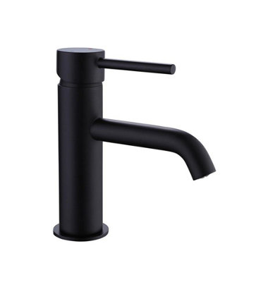 Aquarius RF-Series Cold Start Mono Basin Mixer Tap inc Waste Matt Black