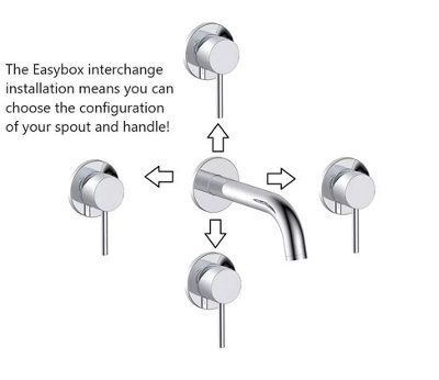 Aquarius RF-Series EZ-BOX Wall Mounted Basin Mixer Tap Chrome - 3