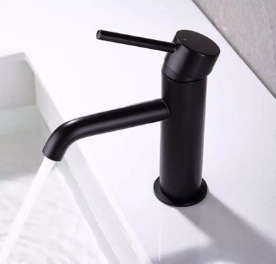 Aquarius RF-Series Mini Mono Basin Mixer Tap inc Waste Matt Black