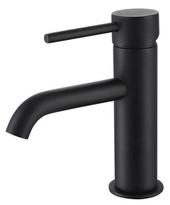 Aquarius RF-Series Mini Mono Basin Mixer Tap inc Waste Matt Black
