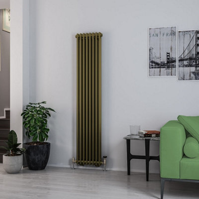 Aquarius Rivassa Vertical 2 Column Radiator 1800mm x 383mm Bronze AQ810252