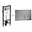 Aquarius Rocco 1140mm Wall Hung Toilet Fixing Frame with Chrome Square Flush Plate