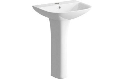 Aquarius Sequoia 560mm 1TH Basin And Full Pedestal AQSQ1136