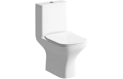 Aquarius Sequoia Close Coupled Open Back WC Toilet With Slim Soft Close Seat AQSQ0170