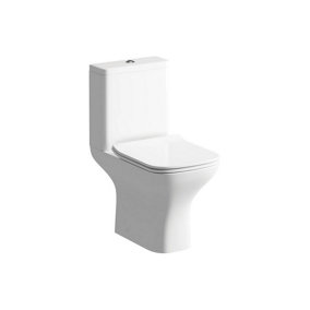 Aquarius Sequoia Close Coupled Open Back WC Toilet With Slim Soft Close Seat AQSQ0170