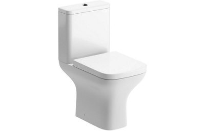 Aquarius Sequoia Close Coupled Open Back WC Toilet With Wrapover Soft Close Seat AQSQ0252