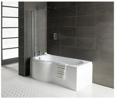 Aquarius Splash 1700mm x 700mm L/H Shower Bath, Screen And Front Panel ...