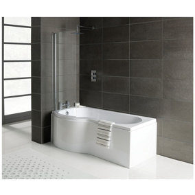 Aquarius Splash 1700mm x 700mm L/H Shower Bath, Screen And Front Panel Set