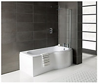 Aquarius Splash 1700mm x 700mm R/H Shower Bath, Screen And Front Panel Set
