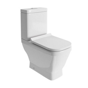 Aquarius Square Design Close Coupled Toilet with Soft Close Slim Seat
