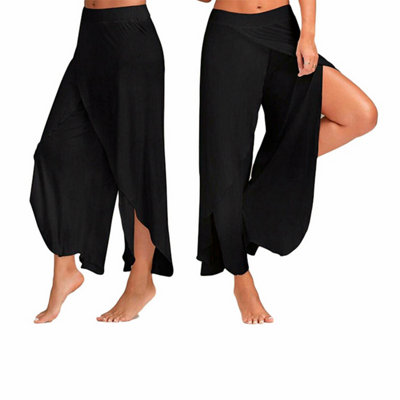 Pantalon Yoga Femme Large Jambe Sarouels Harem Bloomer Casual Extensbile Pour Danse Pilates Fitness Sport - Rouge GOGUQ Rouge - Sport