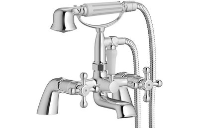 Aquarius Timeless Crosshead Bath Shower Mixer Tap With Kit Chrome AQTM2234