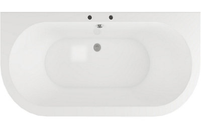 Aquarius Timeless Luxury Freestanding Back To Wall 2TH Bath With Chrome Lions Paw Feet 1700mm - 3