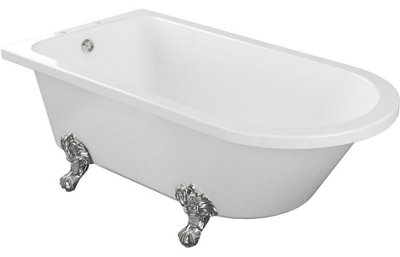 Aquarius Timeless Luxury Freestanding Corner 2TH Bath With Chrome ...