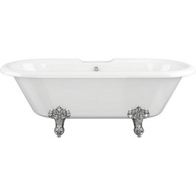 Aquarius Timeless Luxury Freestanding Double Ended 2TH Bath With Chrome Feet 1690mm