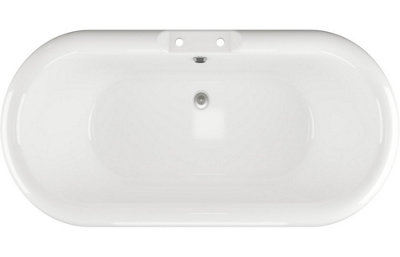 Aquarius Timeless Luxury Freestanding Double Ended 2TH Bath With Chrome Feet 1690mm - 3