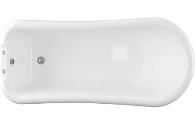 Aquarius Timeless Luxury Freestanding Slipper 2TH Bath With Chrome Lions Paw Feet 1530mm - 3
