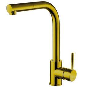 Aquarius TrueCook Series 4 Brushed Gold Pull Out Single Lever Kitchen Mixer Tap AQTK004BG