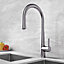 Aquarius TrueCook Series 9 Brushed Nickel Pull Out Single Lever Kitchen Mixer Tap AQTK009BN