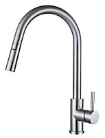 Aquarius TrueCook Series 93 Brushed Stainless Steel Pull Out Single Lever Kitchen Mixer Tap AQTK093SS