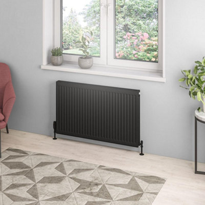 Aquarius Type 21 Compact Panel Radiator 600 x 1000 Matt Black AQ250130