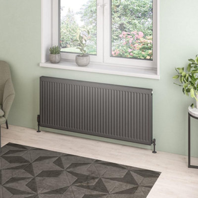 Aquarius Type 21 Compact Panel Radiator 600 x 1400 Matt Anthracite AQ250124