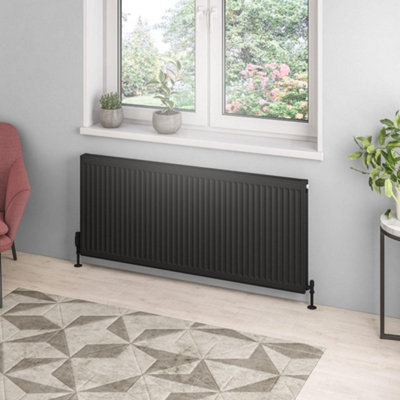 Aquarius Type 21 Compact Panel Radiator 600 x 1400 Matt Black AQ250132