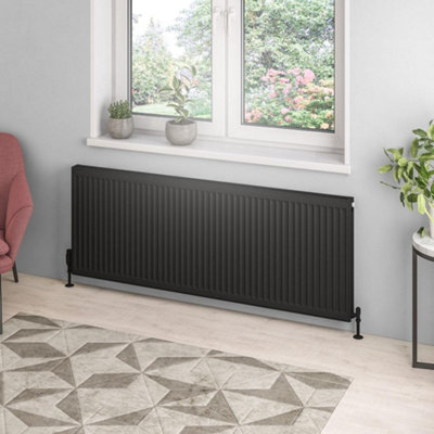 Aquarius Type 21 Compact Panel Radiator 600 x 1600 Matt Black AQ250133