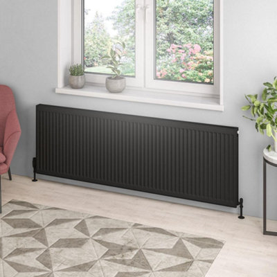 Aquarius Type 21 Compact Panel Radiator 600 x 1800 Matt Black AQ250134