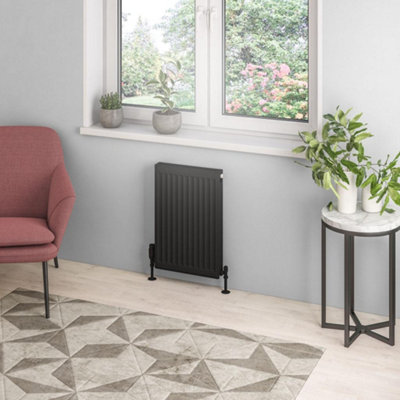 Aquarius Type 21 Compact Panel Radiator 600 x 400 Matt Black AQ250127