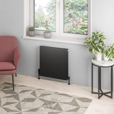 Aquarius Type 21 Compact Panel Radiator 600 x 600 Matt Black AQ250128