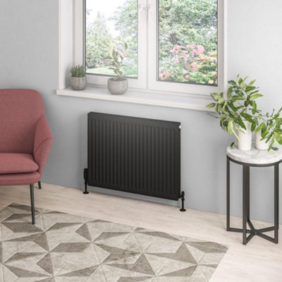 Aquarius Type 21 Compact Panel Radiator 600 x 800 Matt Black AQ250129 Price Comparisons | Compare The Build