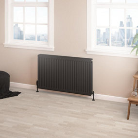 Black Double panel Radiators | Central heating | Bu0026Q