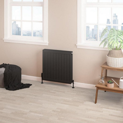 Aquarius Type 22 Compact Panel Radiator 600 x 600 Matt Black AQ250195