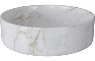 Aquarius V-Series 2 Round 0TH Vessel Wash Bowl 355mm Marble Effect