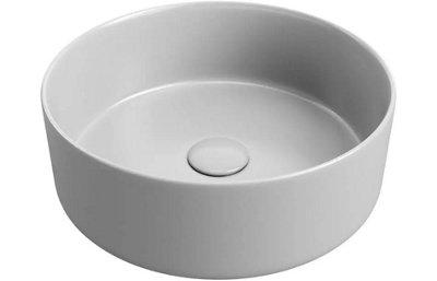 Aquarius V-Series 2 Round 0TH Vessel Wash Bowl 355mm Matt Light Grey