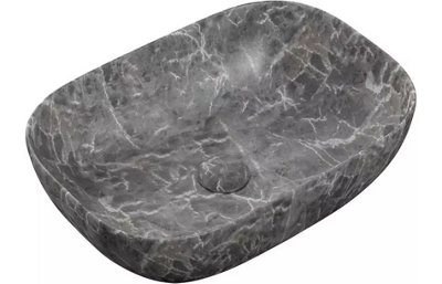 Aquarius V-Series 4 Luxury 0TH Vessel Wash Bowl 460mm Grey Marble Effect