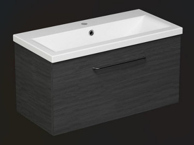 Aquarius Vault 800MM Single Drawer Vanity Unit and 1TH Basin Steelwood Price Comparisons | Compare The Build