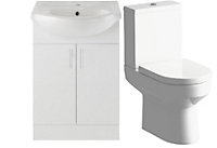 Aquarius View 550mm Vanity Unit and Close Coupled WC Toilet Set AQVW2560
