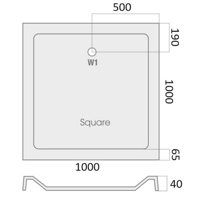 Aquarius Vital 1000 x 1000mm Square Shower Tray and Waste AQVT.SCU - 4