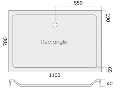 Aquarius Vital 1100 x 700mm Rectangle Shower Tray and Waste AQVT.XHE - 4